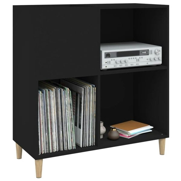 Berkfield Record Cabinet Black 84.5x38x89 cm Engineered Wood