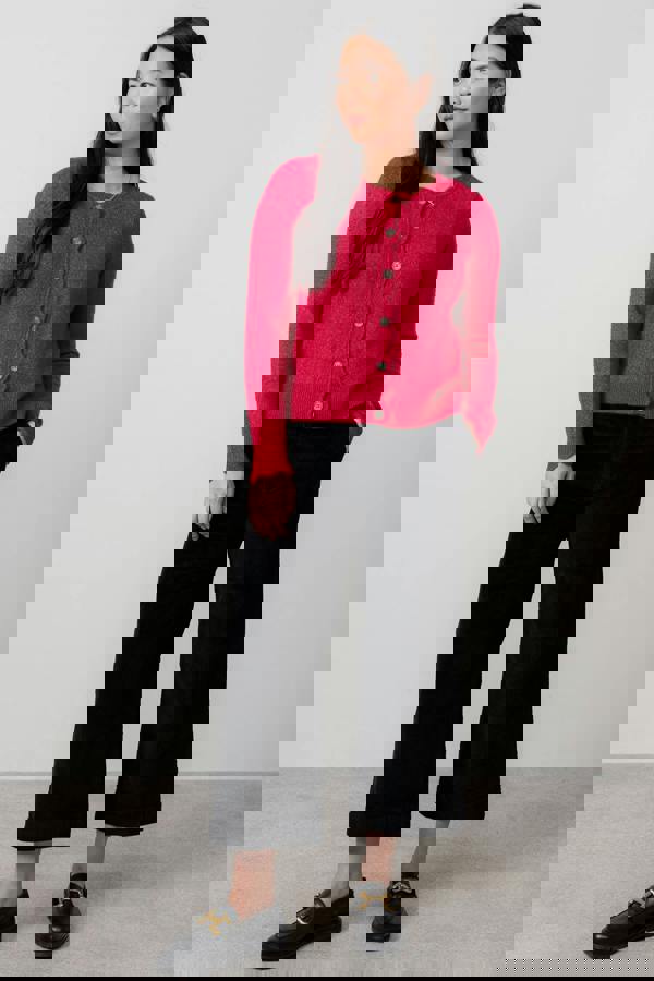 Lily & Me Isla Stretch Jumbo Cord Cropped Trousers Black