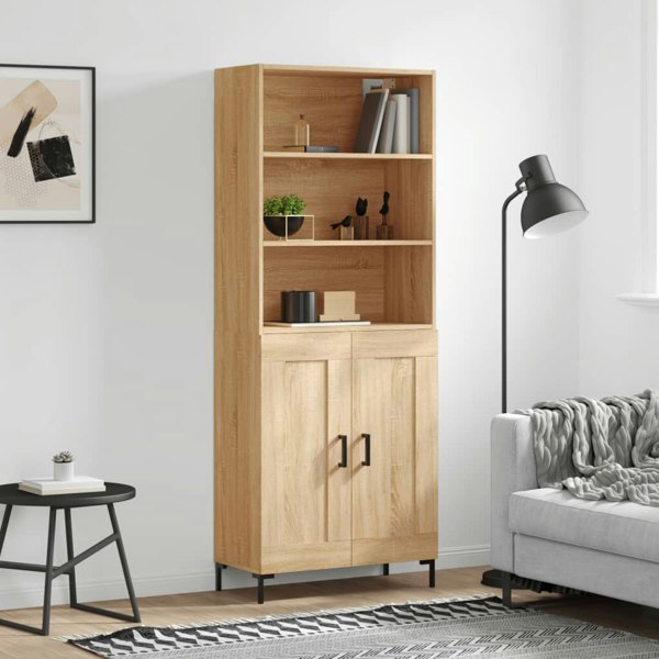 Berkfield Highboard Sonoma Oak 69.5x34x180 cm Engineered Wood