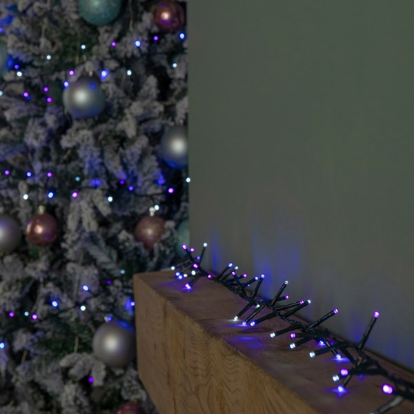 Samuel Alexander 6m 240 LED TreeBrights Christmas String Lights with Timer in Blue, Purple & White