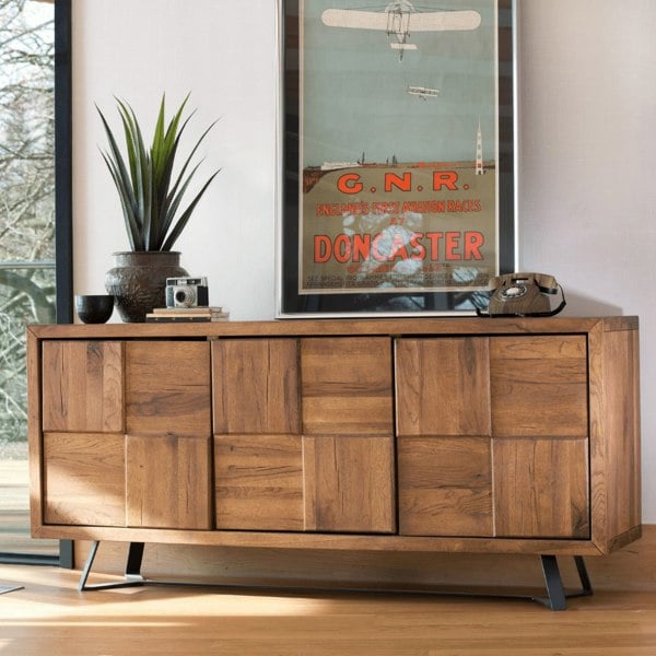 solid oak wide sideboard