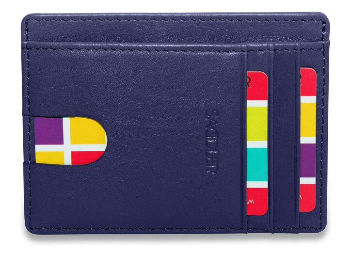 SADDLER Slim Leather Card Holder "Stella" – Handmade by Saddler |Gift Boxed - Peacoat Blue