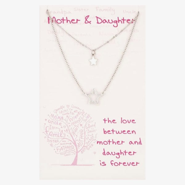T. H. Baker Sentiments Mother and Daughter Star Pendant and Necklace 16534