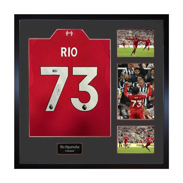 Rio Ngumoha Signed Liverpool Shirt Elite Frame (ACG Cert)