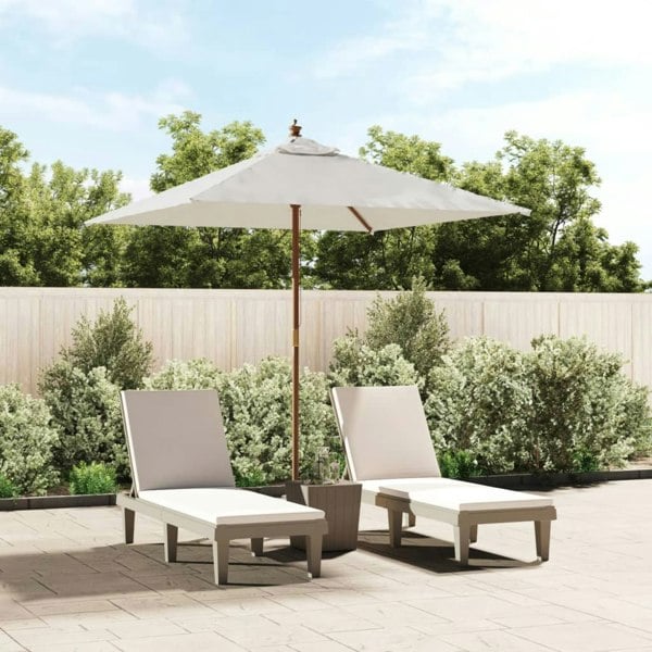 Berkfield Garden Parasol with Wooden Pole Sand 198x198x231 cm