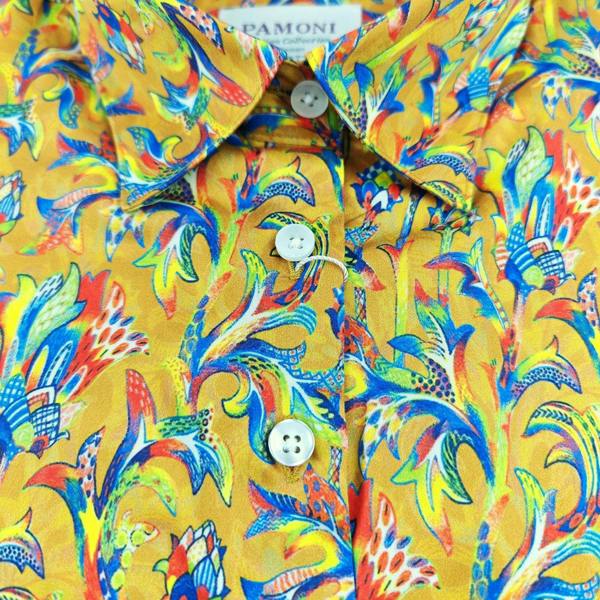 Golden Floral Breeze Women's Fitted Shirt