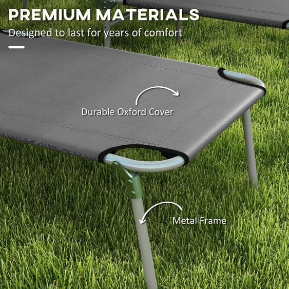 Bobobiy Outdoor Foldable Sun Lounger Set of 2, Grey