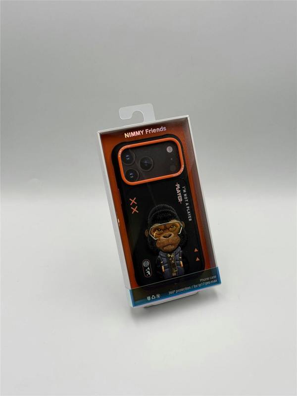 Nimmy Friends Nimmy Cool & Cute 2.0 Gorilla Case with MagSafe for iPhone 17 Pro Max 6.9" Black Orange - N-KMLL-IP17-PRO-MAX-016