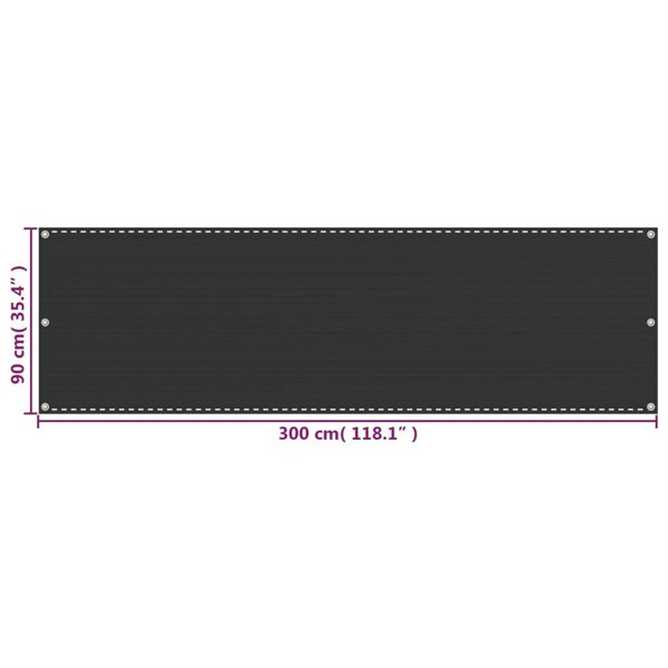 Berkfield Balcony Screen Anthracite 90x300 cm HDPE