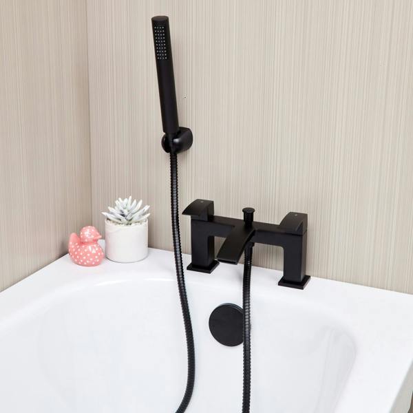 Flode Boras | Bath Shower Mixer | Including Handset and Holder | Matt Black
