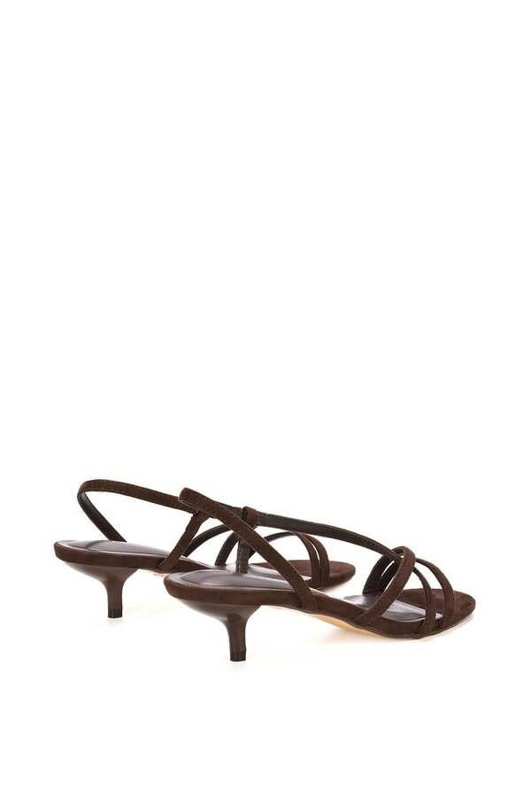 XY LONDON Slip On Strappy Slingback Kitten Heeled Sandals