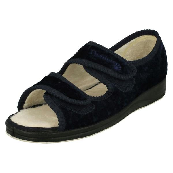 Padders Ladies Padders Wide Fitting Open Toe Slippers - Lydia