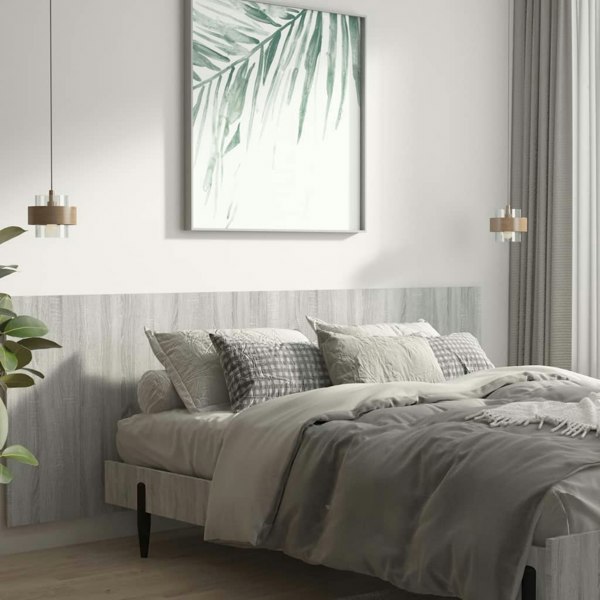 Berkfield Wall Headboard Grey Sonoma 240x1.5x80 cm Engineered Wood