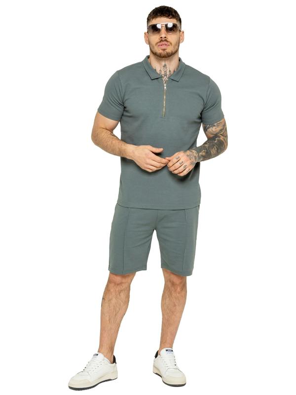 Enzo | Mens Zip Up Polo Shirt