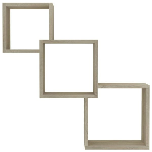 Berkfield Cube Wall Shelf Sonoma Oak 68x15x68 cm Engineered Wood