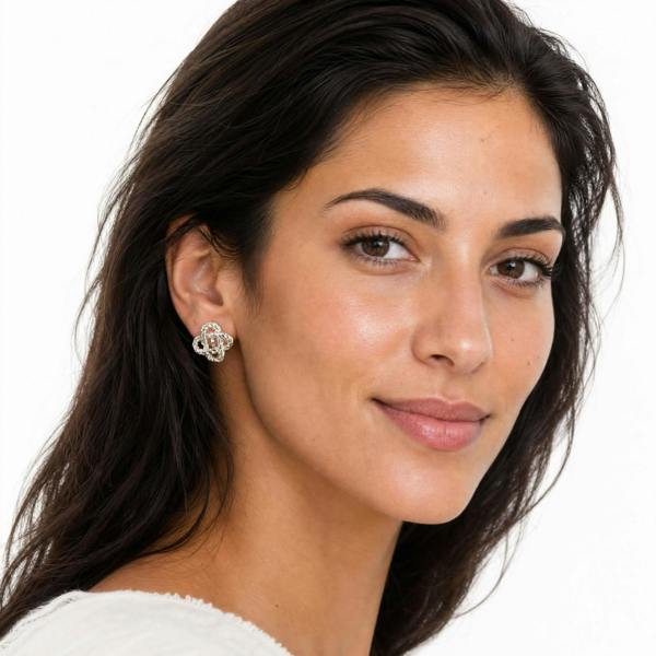 Gold Trip Textured Link Clip On Earrings