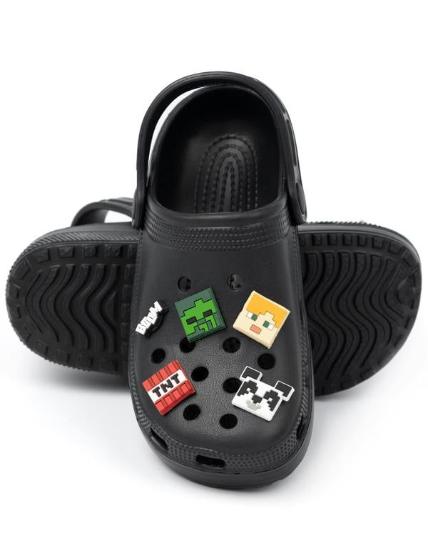 Minecraft Unisex Kids Black Character Face Clogs