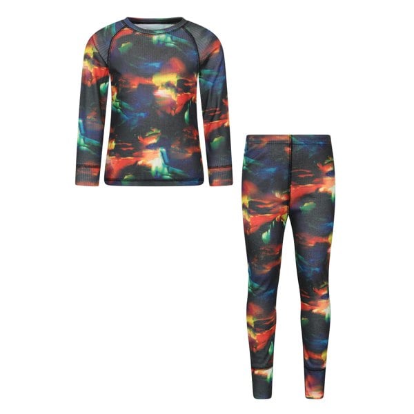 Mountain Warehouse Childrens/Kids Talus Geometric Base Layer Set - Corn Blue