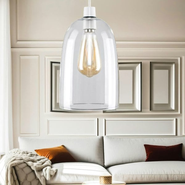 Rafaelo Mobilia Domed Glass Ceiling Light Pendant Shade Clear