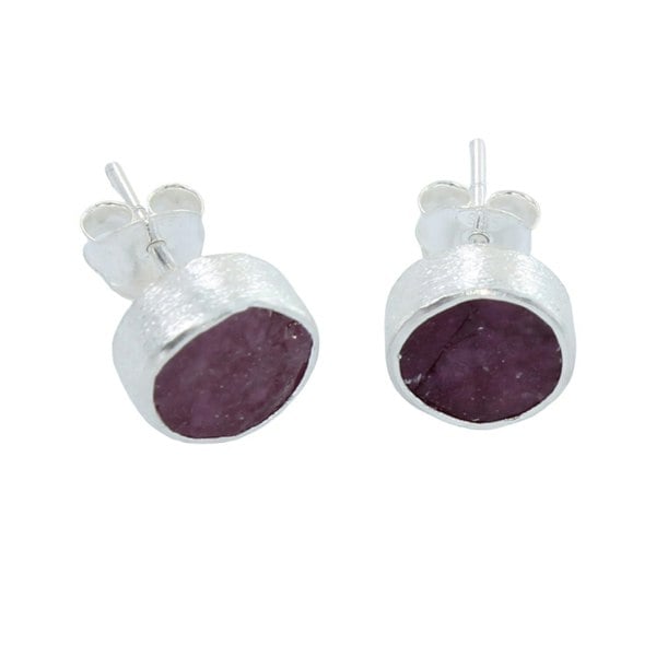 Rough Stone Stud Earrings in Sterling Silver - Reeves & Reeves