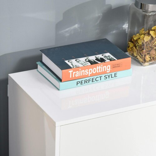Wyld Haus Talu High Gloss White Large Sideboard With 2 Drawers And Double Cabinets