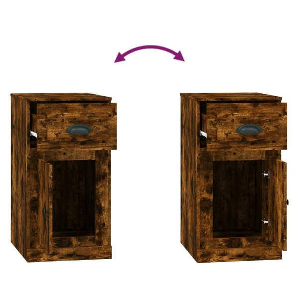 Berkfield Side Cabinet with Drawer Smoked Oak 40x50x75 cm Engineered Wood