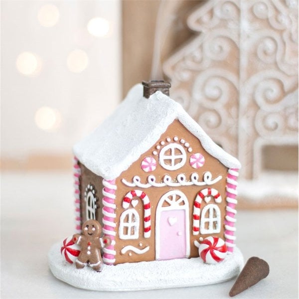 Serano Pink Gingerbread House Incense Cone Burner