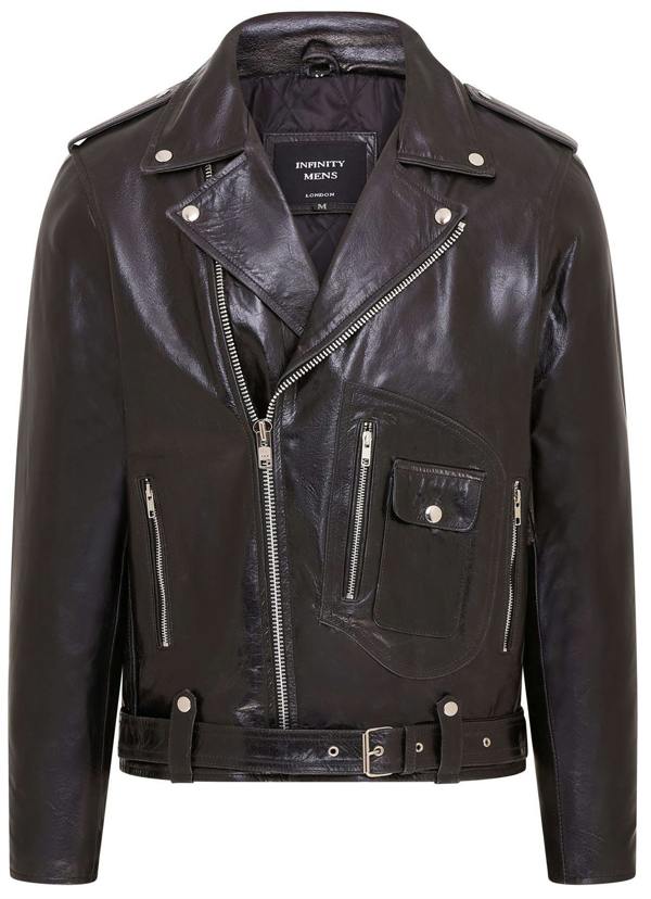 Infinity Leather Mens Cow-Hide Biker Brando Jacket - Pargas