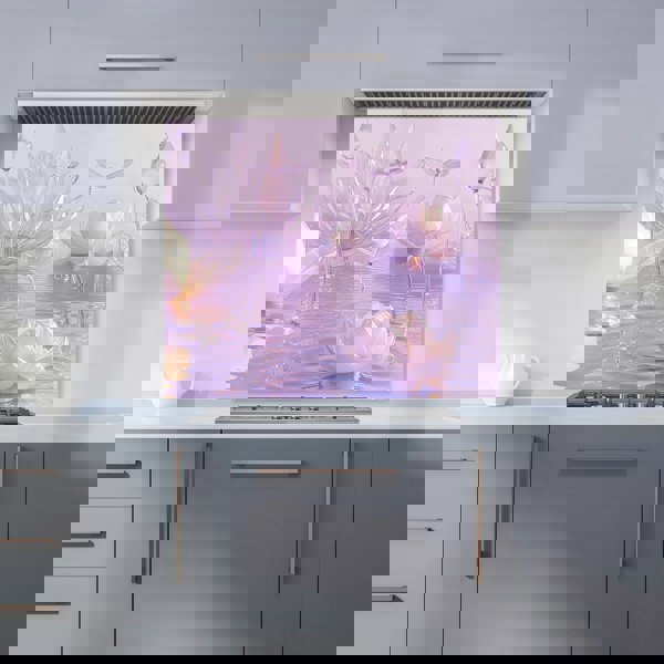 Warren Reed - Designer Mystical Waterlilies in Purple Twilight Kitchen Splashback