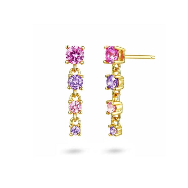 Gold Trip Long Multi Gemstone Drop Earrings