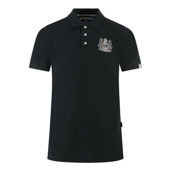 Aquascutum Unisex Adult Branded Sleeve Polo Shirt - Black - 