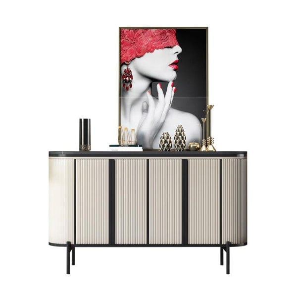 Elec Sideboard, Green & Gold-Weilai Concept-Beige ( With Black Table Top )-150cm-Weilai Concept