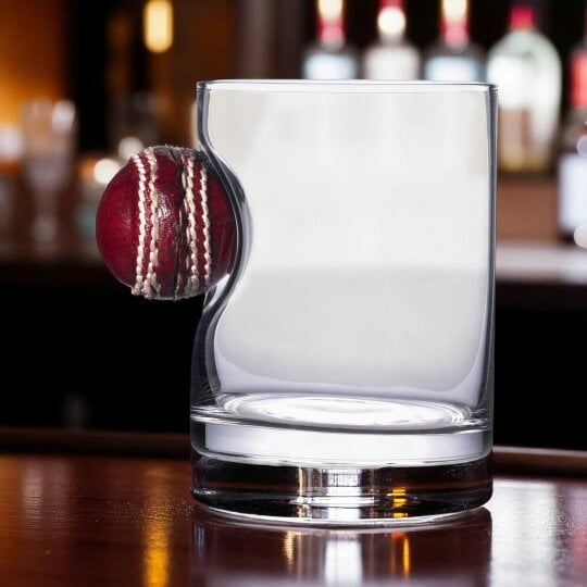 CRICKET-GIFTS Innings Ender Cricket Ball Tumbler Glass for Drinks