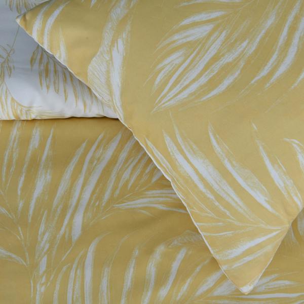 Smart Living Sketched Palm Duvet Cover With Pillowcases- Ochre