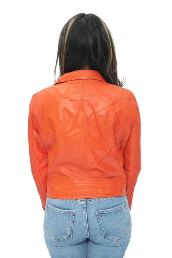 Infinity Leather Womens Leather Classic Biker Brando Jacket-Baku