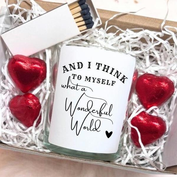 Aye Do Gifts What A Wonderful World Candle Gift Set | Keepsake for Friend, Family