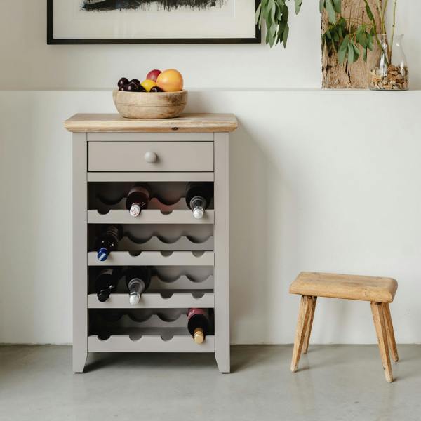 Statement Furniture Florence Wine Rack with Drawer Wooden 16 Wine Bottle Storage Assembled