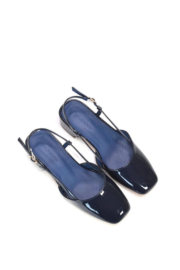 XY LONDON Slingback Court Shoes With Low Block Heel