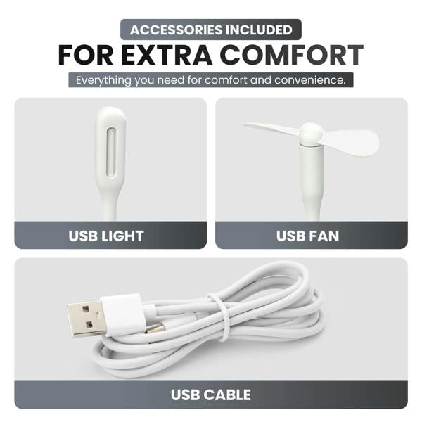 LKH HOME COLLECTION LKH Foldable Laptop Table-USB Hub,Fan LED Light&Side Drawer-60×40×28 cm Portable Bed Tray-Drink Holder, for Bed, Sofa