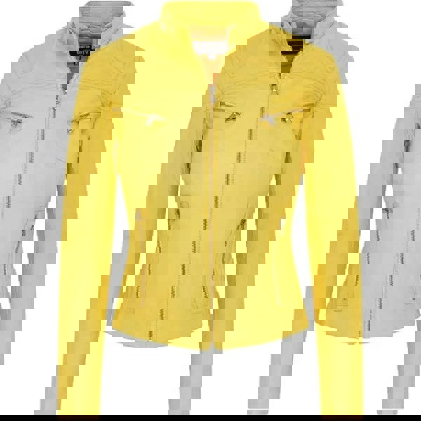 Leather Company Women's Real Leather Classic Racer Style Biker Jacket