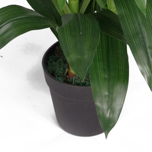 Leaf 100cm Artificial Cymbidium Orchid Plant - Extra Large - White Flowers