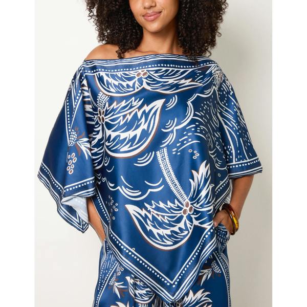 Blue Vanilla Scarf Print Trouser Set