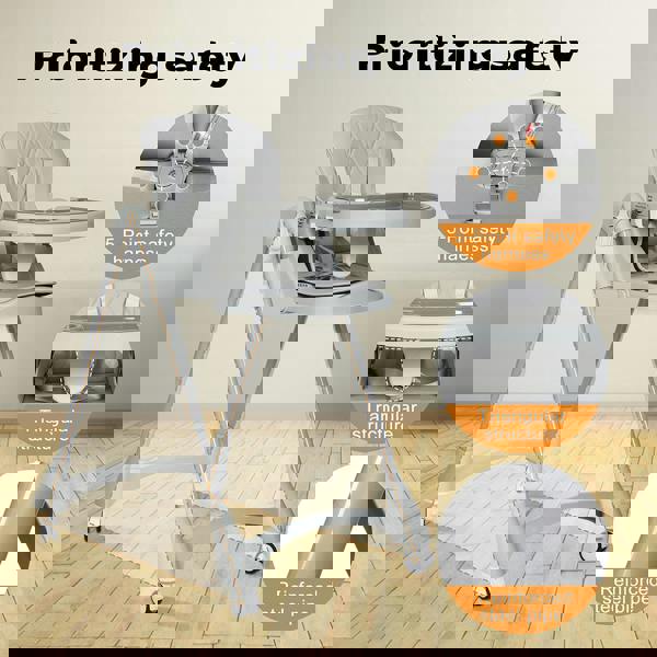 Dekko Baby High Chair 4 in1 Foldable Toddler Feeding Table Adjustable Portable