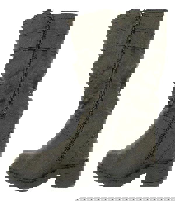 Rocket Dog Trumble Womens Zip Up Mid Calf Biker Buckle Boots