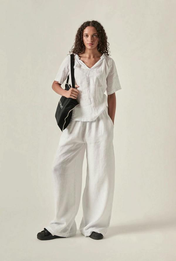 James Lakeland White Pure Linen Blouse