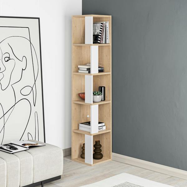 Decortie Piano Modern Corner Bookcase Tall Display Unit 158.9cm