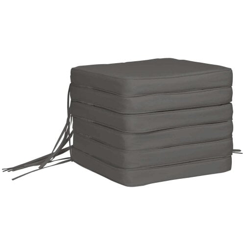Bobobiy Set of 6 Pcs Chair Cushion, 42Lx42Wx5T cm-Grey