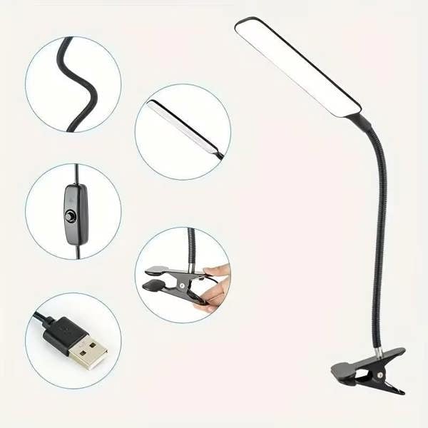 Dyzi Flexible LED Desk Lamp with Clip USB Powered
