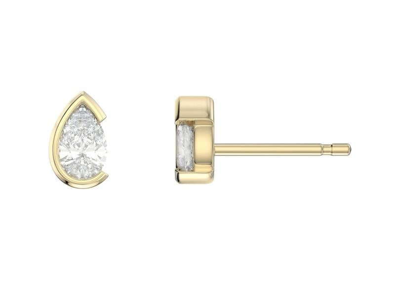 Sarah Layton Pear Cut Stone Stud Earrings, 0.54ct Laboratory Grown Diamonds - 9ct Yellow Gold - A20.00065.9YLCA