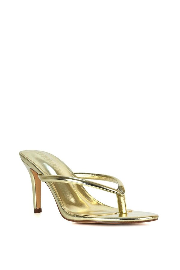 XY LONDON Stiletto High Heel Mules With Thong Strap